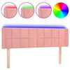 vidaXL T&ecirc;te de lit &agrave; LED Rose 147x16x78/88 cm Velours