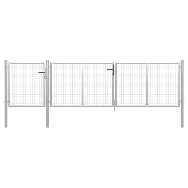 vidaXL Portail de jardin en acier 400 x 100 cm argenté