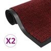 vidaXL Paillassons rectangulaires 2 pcs 60 x 90 cm Rouge