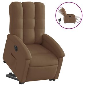 vidaXL Fauteuil inclinable &eacute;lectrique marron tissu