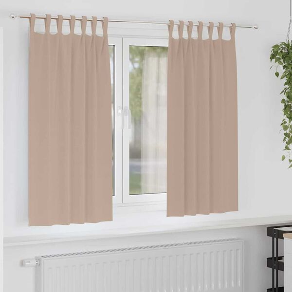 vidaXL Rideaux occultants avec anneaux 2 pcs Taupe 175 x 140 cm