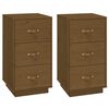 &nbsp;vidaXL Tables de chevet 2 pcs Marron 40x40x75 cm Bois de pin massif