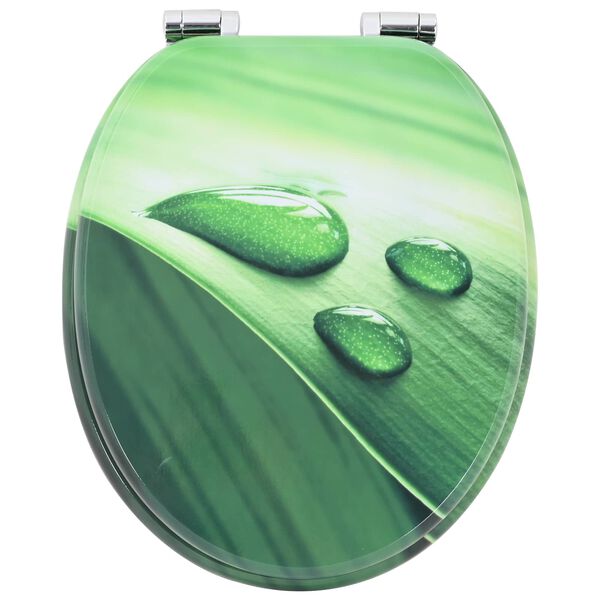 vidaXL Si&egrave;ge de toilette Goutte verte 44 x 38 cm Panneau MDF