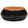 vidaXL Table basse Noir 68x68x30 cm Bois de récupération solide