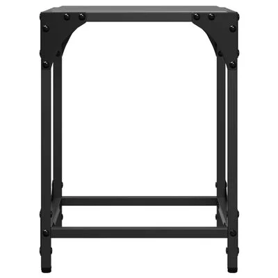 vidaXL Table basse avec dessus en verre noir 30x30x40 cm acier