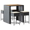vidaXL Ensemble de bar de jardin 5 pcs avec coussins noir poly rotin