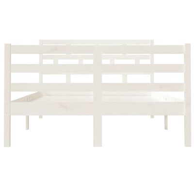 vidaXL Cadre de lit Blanc 120x190 cm Petit double Bois massif