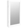 vidaXL Armoire &agrave; bijoux avec miroir et &eacute;clairage LED mural blanc
