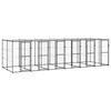 vidaXL Chenil ext&eacute;rieur Acier avec toit 14,52 m&sup2;