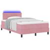 vidaXL Lit &agrave; ressort LED avec matelas Rose 120 x 200 cm Velours