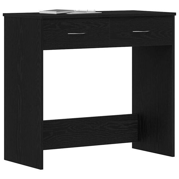 vidaXL Bureau avec tiroir Ch&ecirc;ne noir 80 x 40 x 75 cm Bois d'ing&eacute;nierie