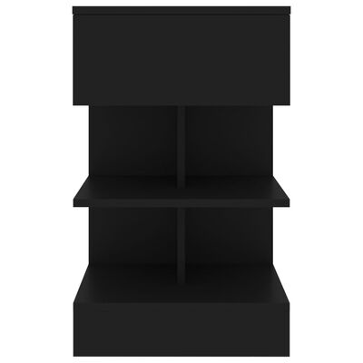 vidaXL Table de chevet Noir 40x35x65 cm Bois d’ingénierie