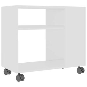 vidaXL Table d'appoint Blanc 70x35x60,5 cm Bois d'ing&eacute;nierie