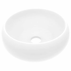 vidaXL Lavabo rond de luxe Blanc mat 40x15 cm C&eacute;ramique