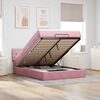 vidaXL Cadre de lit ottoman avec matelas rose 140x190 cm velours