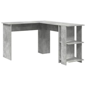 vidaXL Bureau d'angle Gris b&eacute;ton Bois d'ing&eacute;nierie 140 x 113,5 x 75 cm