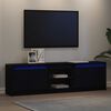vidaXL Unites TV 2 pcs Noir 180 x 34 x 50 cm Bois d'ing&eacute;nierie