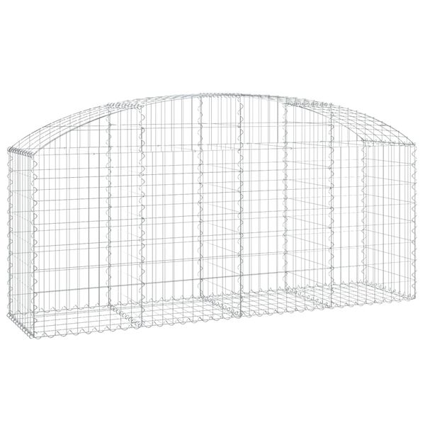 vidaXL Panier de gabions arqu&eacute; 200x50x80/100 cm Fer galvanis&eacute;