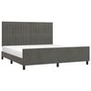 vidaXL Cadre de lit sans matelas gris fonc&eacute; velours