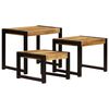 vidaXL Tables gigognes 3 pcs Bois solide de manguier