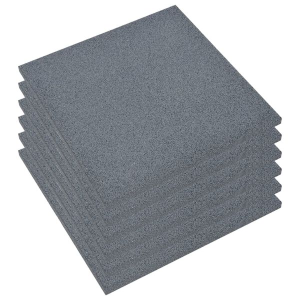 vidaXL Carreaux de protection antichoc 6pcs Caoutchouc 50x50x3 cm Gris