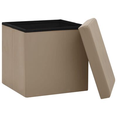 vidaXL Tabouret de rangement pliable Cappuccino PVC