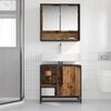 vidaXL Cabinet de salle de bain avec porte Bois Ancien 65 x 33 x 60 cm
