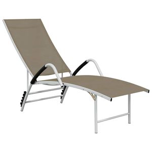 vidaXL Chaise longue Textil&egrave;ne et aluminium Taupe