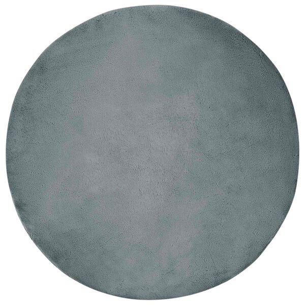 vidaXL Tapis en Fourrure Synth&eacute;tique de Lapin Olite Anthracite &Oslash; 80 cm