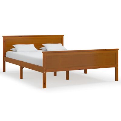 vidaXL Cadre de lit sans matelas marron miel pin massif 120x200 cm