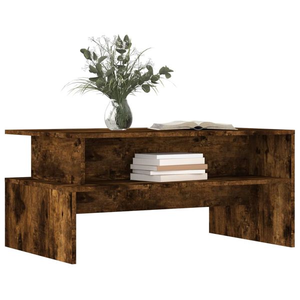 vidaXL Table basse chêne fumé 90x55x42,5 cm bois d'ingénierie