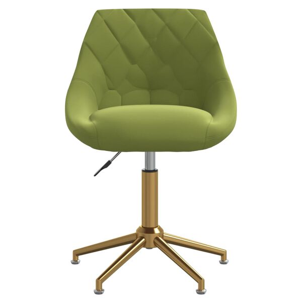 vidaXL Chaise pivotante de salle &agrave; manger Vert clair Velours