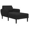 vidaXL Chaise longue Noir Velours granuleux