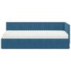 vidaXL Cadre de lit d'angle avec matelas 2 pcs Bleu Velours