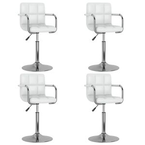 vidaXL Chaises pivotantes &agrave; manger lot de 4 blanc similicuir