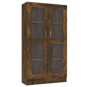 vidaXL Armoire &agrave; vitrine Ch&ecirc;ne fum&eacute; 82,5x30,5x150 cm Bois d'ing&eacute;nierie