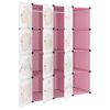 vidaXL Armoire de rangement pour enfants avec 12 cubes Rose PP
