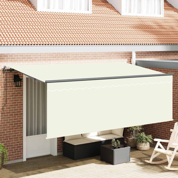 vidaXL Auvent R&eacute;tractable Cr&egrave;me 400 x 200 cm Polyester et Aluminium