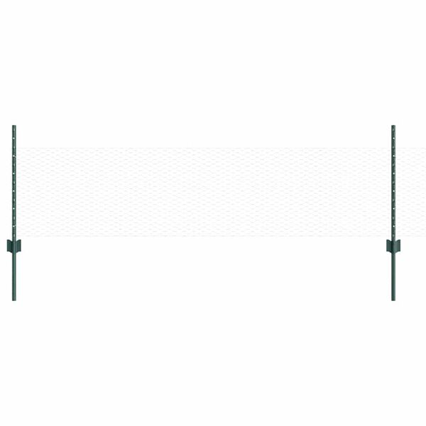 vidaXL Cl&ocirc;ture avec poteau Vert 0,5 x 100 m Acier et PVC