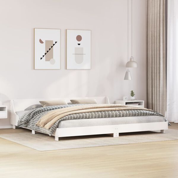 vidaXL Cadre de lit sans matelas blanc 200x200 cm bois massif de pin