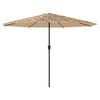 vidaXL Parasol de jardin avec LED et m&acirc;t en acier marron 324x324x247cm