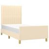 vidaXL Cadre de lit sans matelas cr&egrave;me 100x200 cm tissu