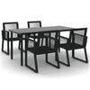 vidaXL Ensemble &agrave; manger de jardin 5 pcs Noir Rotin PVC