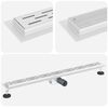 vidaXL Drain de Douche avec Design Lin&eacute;aire Argent&eacute; 100 cm