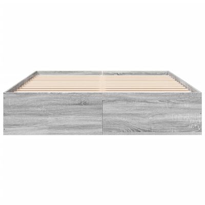 vidaXL Cadre de lit sans matelas sonoma gris 160x200 cm