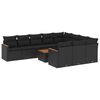 vidaXL Salon de jardin 11 pcs avec coussins noir r&eacute;sine tress&eacute;e
