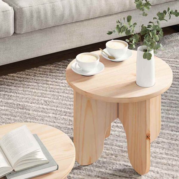vidaXL Table basse 2 pcs Naturel Bois de pin massif
