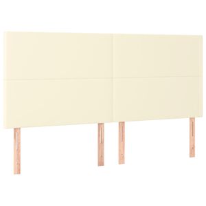 vidaXL T&ecirc;te de lit Cr&egrave;me 160x5x118/128 cm Similicuir