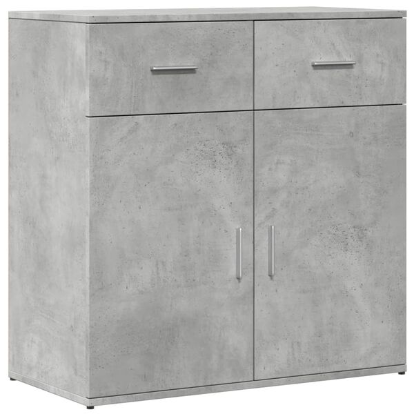 vidaXL Buffets 2 pcs gris béton 79x38x80 cm bois d'ingénierie