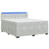 vidaXL Lit de box spring avec matelas et LED Gris clair 180 x 200 cm